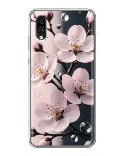Чехол для ZTE Blade A5 (2020) с картинкой «Нежная сакура и капли»