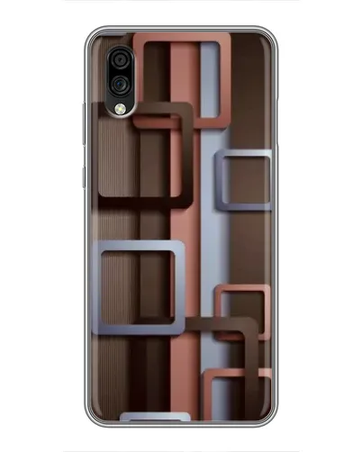 Чехол для ZTE Blade A5 (2020) с картинкой «Коричневые объемные квадраты» Чехол для ZTE Blade A5 (2020) с картинкой «Коричневые объемные квадраты»