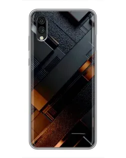Чехол для ZTE Blade A5 (2020) с картинкой «Черные геометрические блоки»