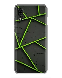 Чехол для ZTE Blade A5 (2020) с картинкой «Зеленые геометрические линии»