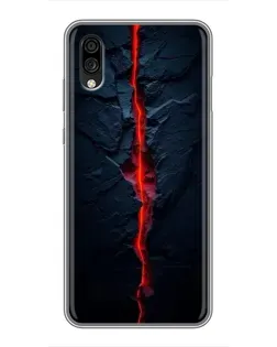 Чехол для ZTE Blade A5 (2020) с картинкой «Kрасная лавовая трещина»