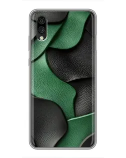 Чехол для ZTE Blade A5 (2020) с картинкой «Зеленые кожаные волны»