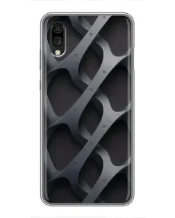 Чехол для ZTE Blade A5 (2020) с картинкой «Объемное серое плетение»