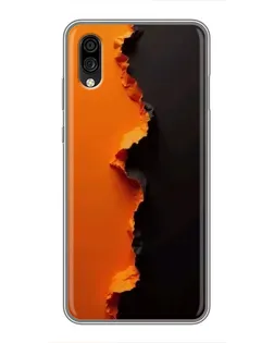 Чехол для ZTE Blade A5 (2020) с картинкой «Оранжевый разлом»