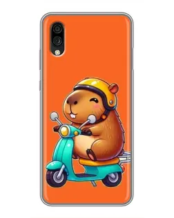 Чехол для ZTE Blade A5 (2020) с картинкой «Капибара на скутере»