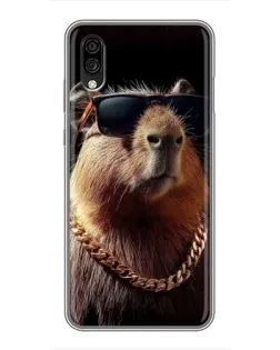 Чехол для ZTE Blade A5 (2020) с картинкой «Капибара золотая цепь»