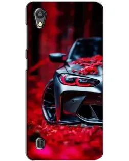Чехол для ZTE Blade A5 с картинкой «Спортивная BMW и цветы»