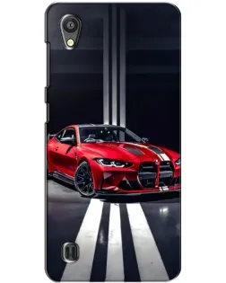 Чехол для ZTE Blade A5 с картинкой «Красная BMW на дороге»