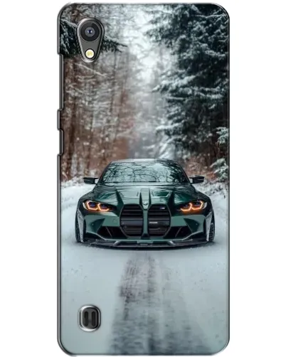 Чехол для ZTE Blade A5 с картинкой «BMW в зимнем лесу»