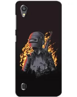 Чехол для ZTE Blade A5 с картинкой «PUBG — огненный силуэт»