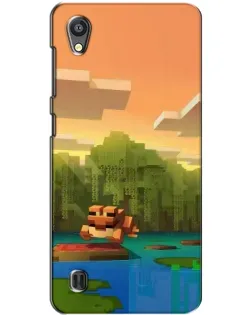 Чехол для ZTE Blade A5 с картинкой «Майнкрафт закат солнца»