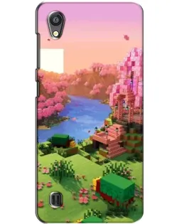 Чехол для ZTE Blade A5 с картинкой «Розовое дерево Minecraft»