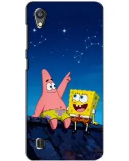 Чехол для ZTE Blade A5 с картинкой «Губка Боб и Патрик ночью»