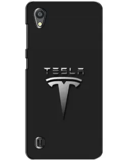 Чехол для ZTE Blade A5 с картинкой «Стальной логотип Tesla»
