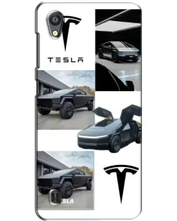 Чехол для ZTE Blade A5 с картинкой «Коллаж Cybertruck Tesla»
