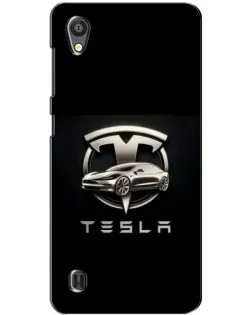 Чехол для ZTE Blade A5 с картинкой «Tesla — серебристое авто»
