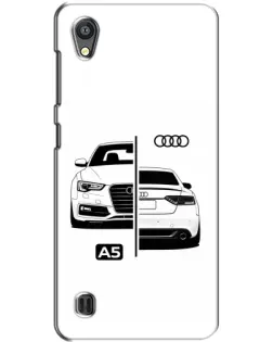 Чехол для ZTE Blade A5 с картинкой «Audi — контрастный дизайн»