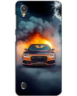 Чехол для ZTE Blade A5 с картинкой «Audi в огненном дыму»
