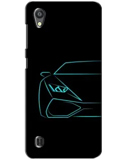 Чохол для ZTE Blade A5 з картинкою «Блакитний силует Lamborghini»