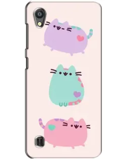 Чехол для ZTE Blade A5 с картинкой «Pusheen трио»