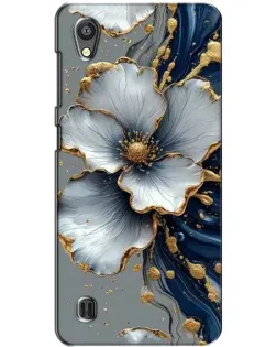 Чехол для ZTE Blade A5 с картинкой «Белый цветок и золотой флюид»