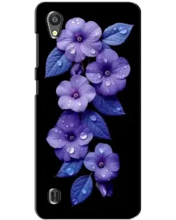Чехол для ZTE Blade A5 с картинкой «Фиолетовые цветы с росою»