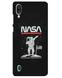 Чехол для ZTE Blade A51 Lite с картинкой «NASA — шагаем по Луне»