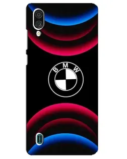 Чехол для ZTE Blade A51 Lite с картинкой «Логотип BMW и неоновые дуги»