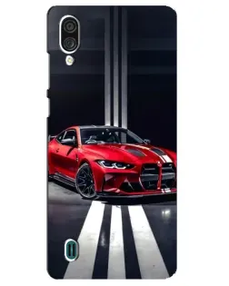 Чехол для ZTE Blade A51 Lite с картинкой «Красная BMW на дороге»