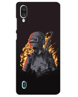 Чехол для ZTE Blade A51 Lite с картинкой «PUBG — огненный силуэт»