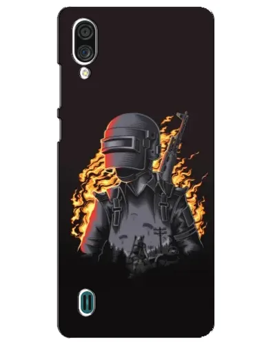 Чехол для ZTE Blade A51 Lite с картинкой «PUBG — огненный силуэт»