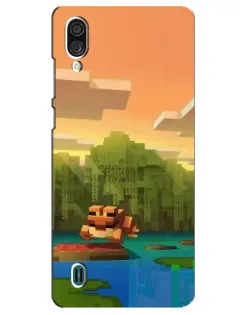 Чехол для ZTE Blade A51 Lite с картинкой «Майнкрафт закат солнца»
