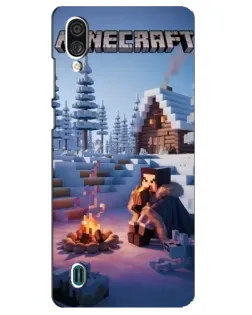 Чехол для ZTE Blade A51 Lite с картинкой «Зимний Minecraft»