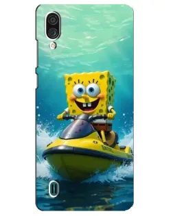 Чехол для ZTE Blade A51 Lite с картинкой «Спанч Боб на гидроцикле»