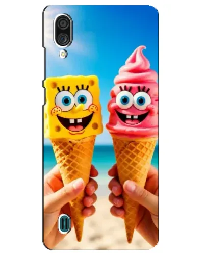 Чехол для ZTE Blade A51 Lite с картинкой «Спанч Боб мороженое»
