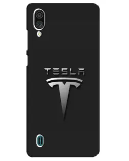 Чехол для ZTE Blade A51 Lite с картинкой «Стальной логотип Tesla»