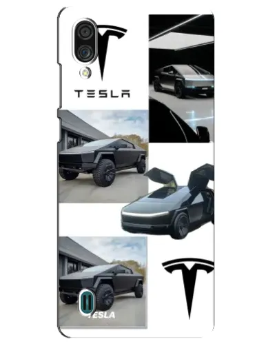 Чехол для ZTE Blade A51 Lite с картинкой «Коллаж Cybertruck Tesla»
