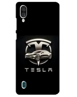 Чехол для ZTE Blade A51 Lite с картинкой «Tesla — серебристое авто»
