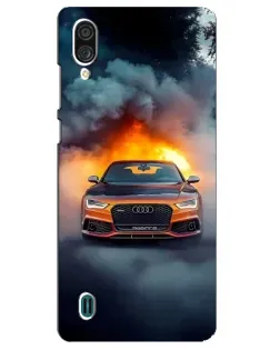 Чехол для ZTE Blade A51 Lite с картинкой «Audi в огненном дыму»