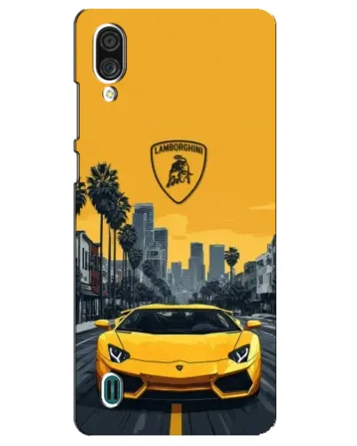 Чехол для ZTE Blade A51 Lite с картинкой «Желтый Lamborghini город»