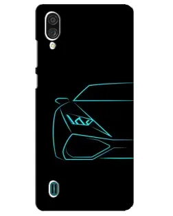 Чехол для ZTE Blade A51 Lite с картинкой «Голубой силуэт Lamborghini»