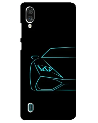 Чехол для ZTE Blade A51 Lite с картинкой «Голубой силуэт Lamborghini»