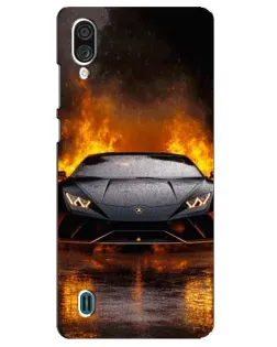 Чехол для ZTE Blade A51 Lite с картинкой «Lamborghini в огне»