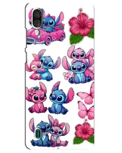 Чехол для ZTE Blade A51 Lite с картинкой «Стикеры Stitch и Angel»
