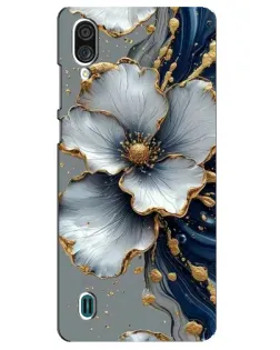 Чехол для ZTE Blade A51 Lite с картинкой «Белый цветок и золотой флюид» Чехол для ZTE Blade A51 Lite с картинкой «Белый цветок и золотой флюид»