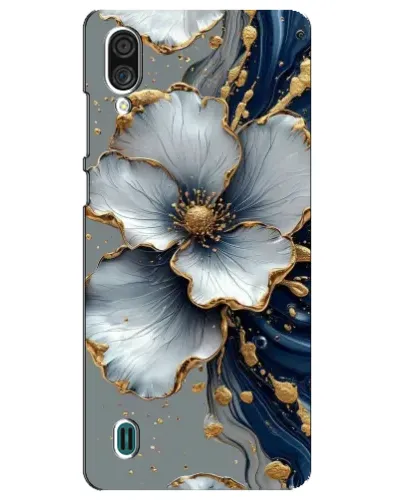 Чехол для ZTE Blade A51 Lite с картинкой «Белый цветок и золотой флюид» Чехол для ZTE Blade A51 Lite с картинкой «Белый цветок и золотой флюид»