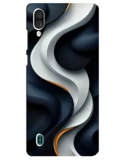 Чехол для ZTE Blade A51 Lite с картинкой «Объемные черно-белые ленты» Чехол для ZTE Blade A51 Lite с картинкой «Объемные черно-белые ленты»