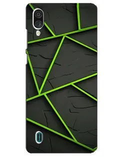 Чехол для ZTE Blade A51 Lite с картинкой «Зеленые геометрические линии»