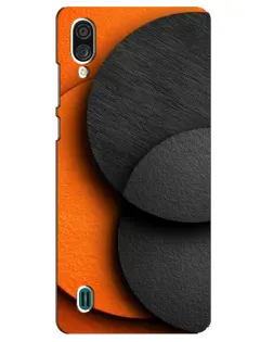 Чехол для ZTE Blade A51 Lite с картинкой «Геометрия оранжевых кругов»