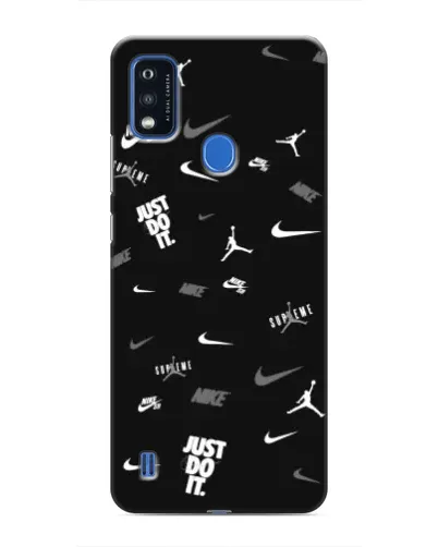 Чехол для ZTE Blade A51 с картинкой «Nike Black Pattern»